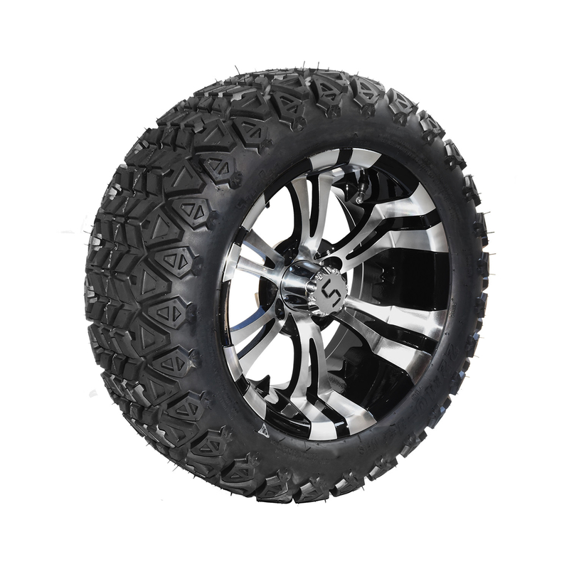 Bánh xe và lốp xe golf cart 14 inch màu đen bóng gia công 22x10-14 All Terrain DOT