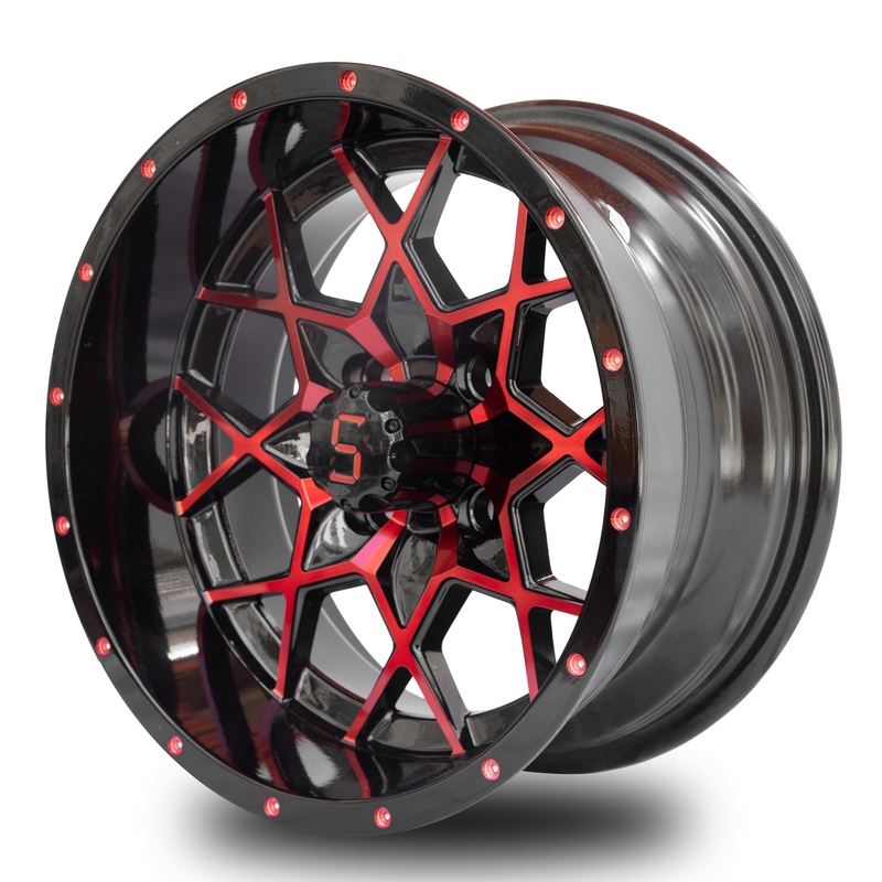 Vành xe golf hợp kim nhôm Đỏ bóng Đen 101.6 PCD 4x4 Lỗ bu-lông