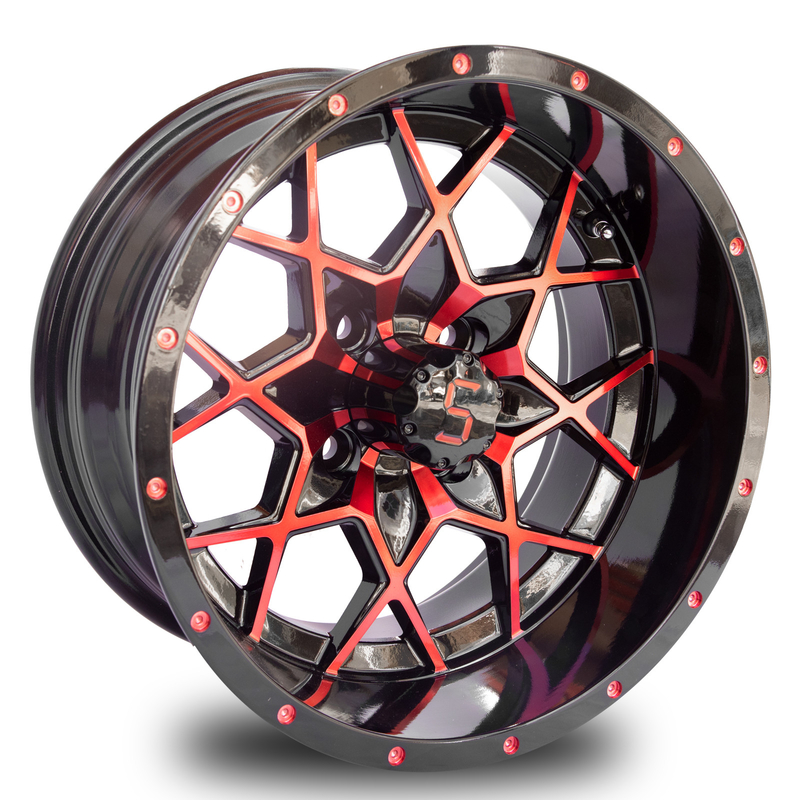 Vành xe golf hợp kim nhôm Đỏ bóng Đen 101.6 PCD 4x4 Lỗ bu-lông