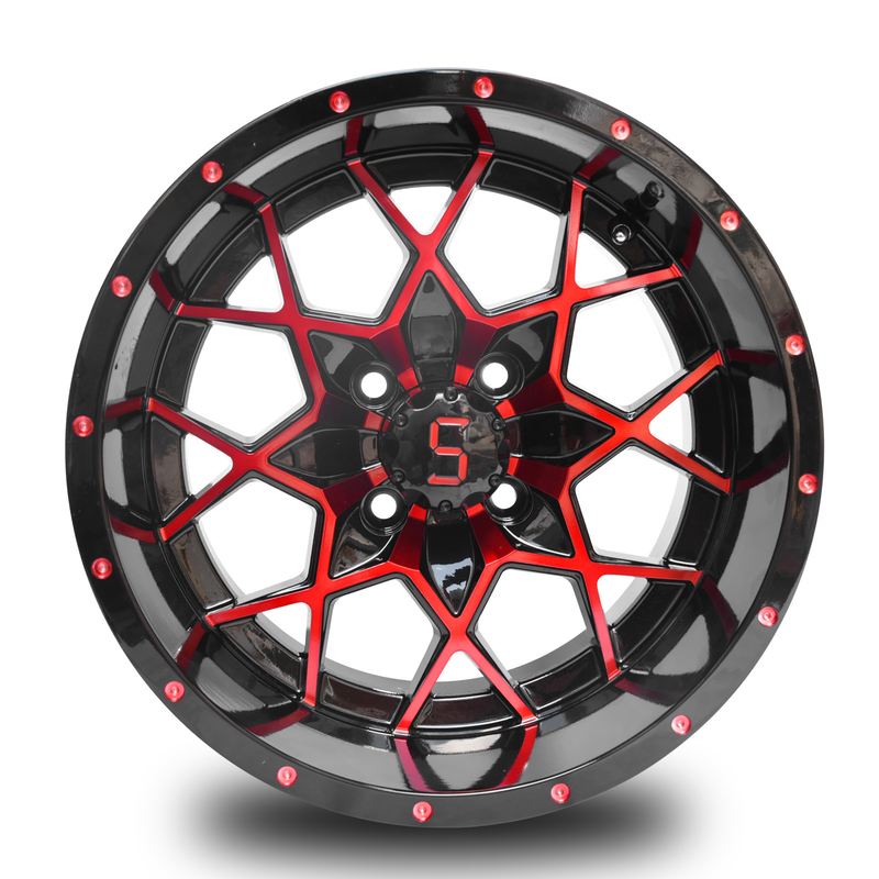 Vành xe golf hợp kim nhôm Đỏ bóng Đen 101.6 PCD 4x4 Lỗ bu-lông