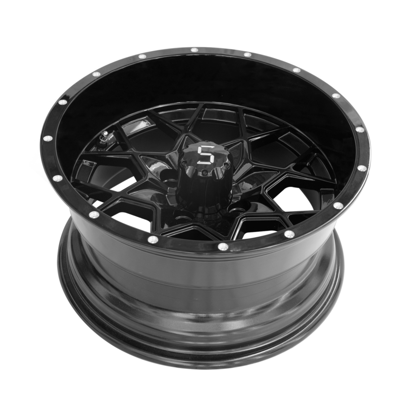 Vortex 14 Inch Golf Cart bánh xe nhôm bóng đen PCD 4/101.6