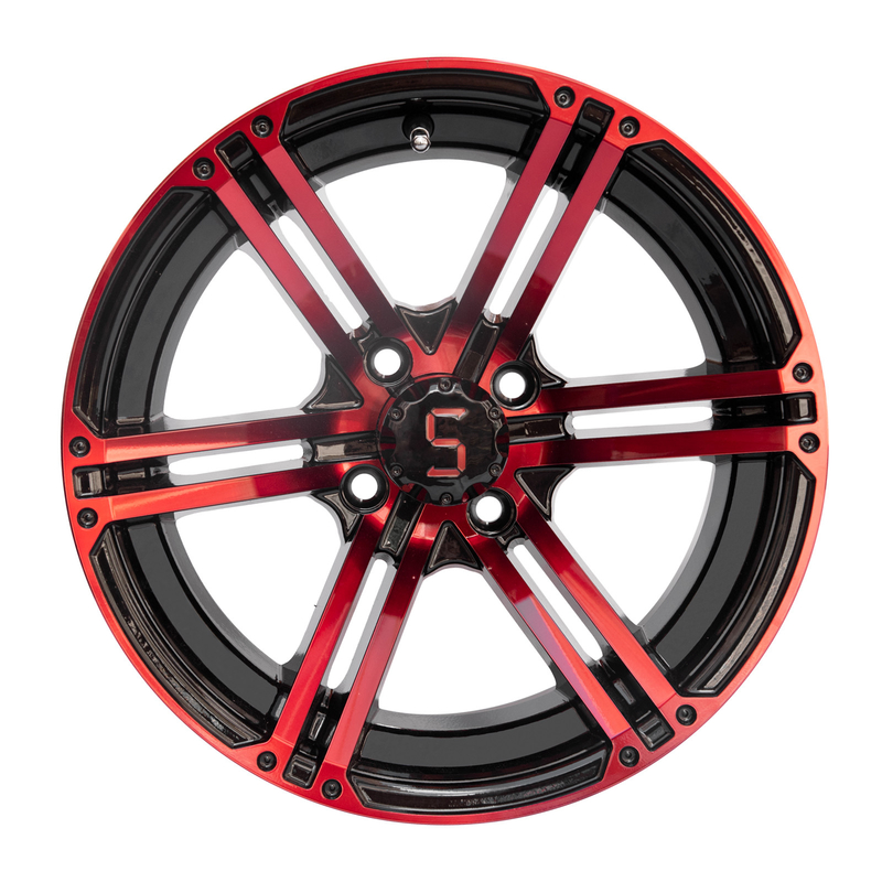 14 Inch Golf Cart Aluminium Wheels Đỏ bóng đen 4X4 Bolt Mô hình 101.6 PCD 7 inch rộng