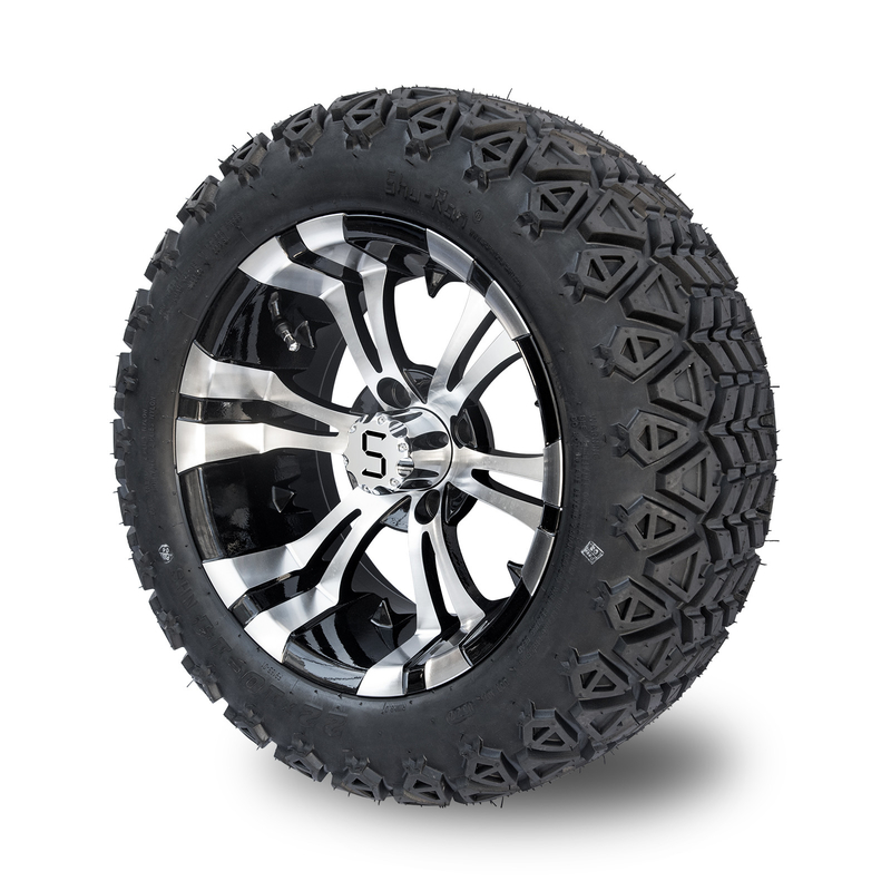 Bánh xe và lốp xe golf cart 14 inch màu đen bóng gia công 22x10-14 All Terrain DOT