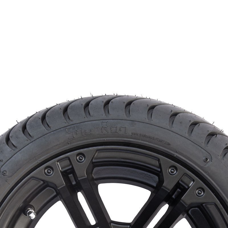 Bộ lốp và vành xe golf màu đen mờ 12x7, kết hợp lốp 215/35-12 cấu hình thấp, PCD 101.6