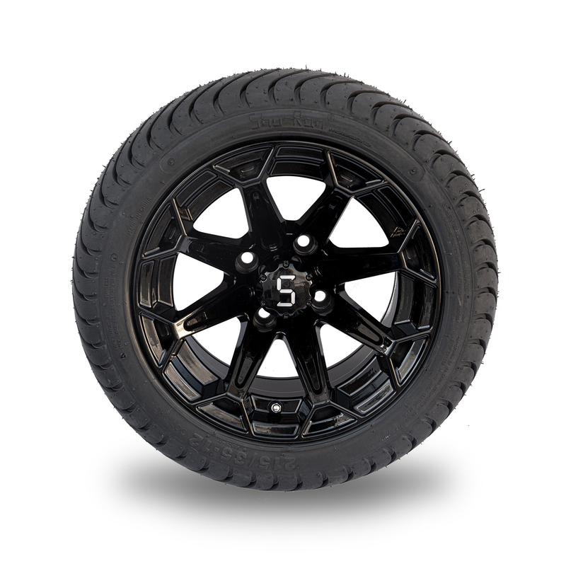 Bánh xe và lốp xe golf cart ShuRan Gloss Black 12 inch 215/35-12 Lốp xe được DOT phê duyệt