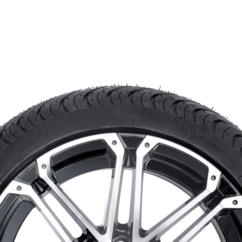 Bộ bánh và lốp xe golf 14x7, lốp đường phố 225/30-14, màu đen bóng gia công