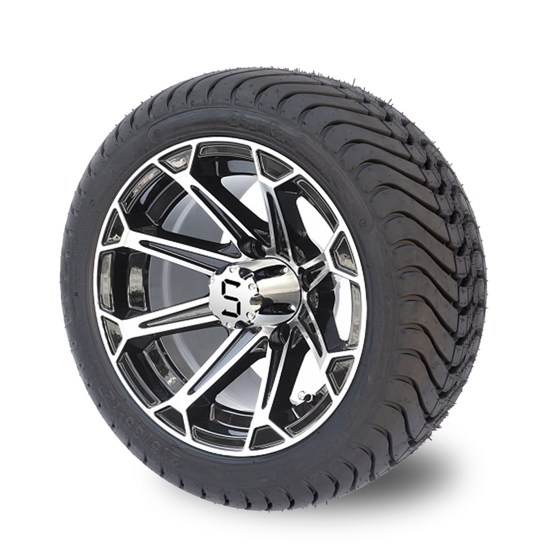 Vành xe màu đen gia công 12 inch và cụm lốp 215/35-12 Không cần nâng