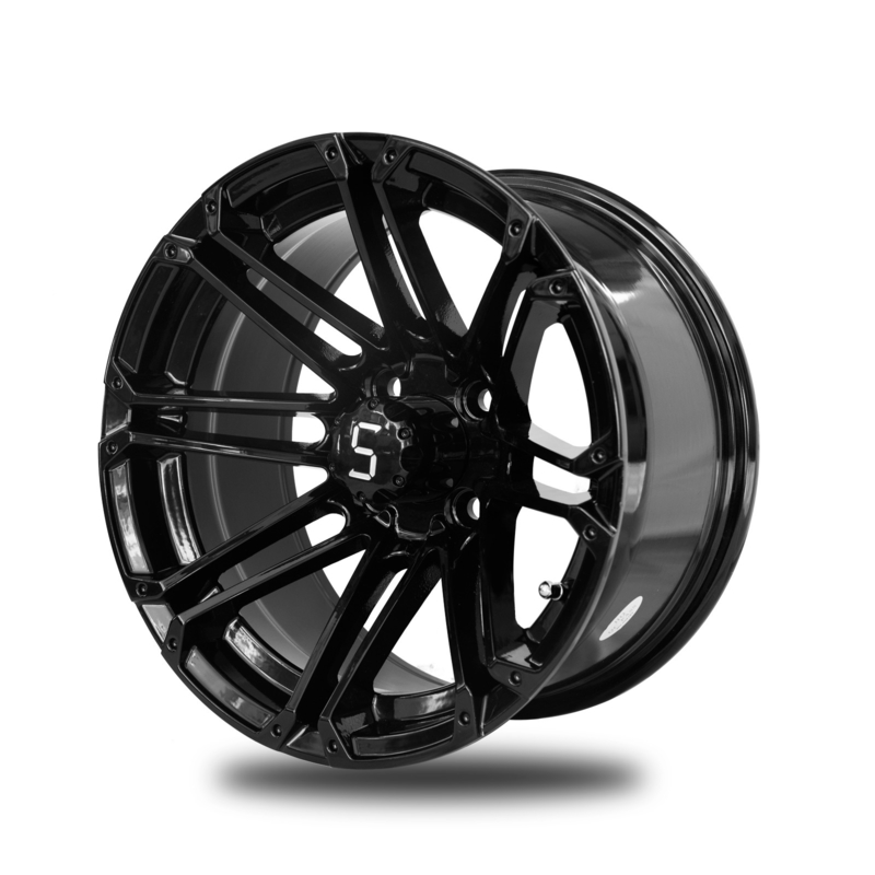 Vành xe golf 12x7 bằng hợp kim nhôm màu đen bóng, vành 4x4, PCD 101.6