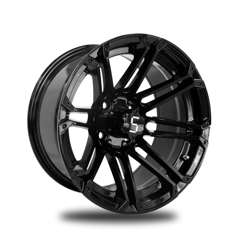 Vành xe golf 12x7 bằng hợp kim nhôm màu đen bóng, vành 4x4, PCD 101.6