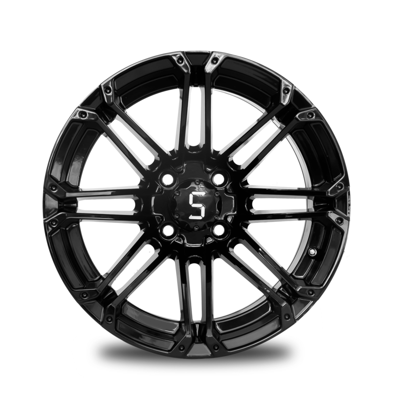 Vành xe golf 12x7 bằng hợp kim nhôm màu đen bóng, vành 4x4, PCD 101.6
