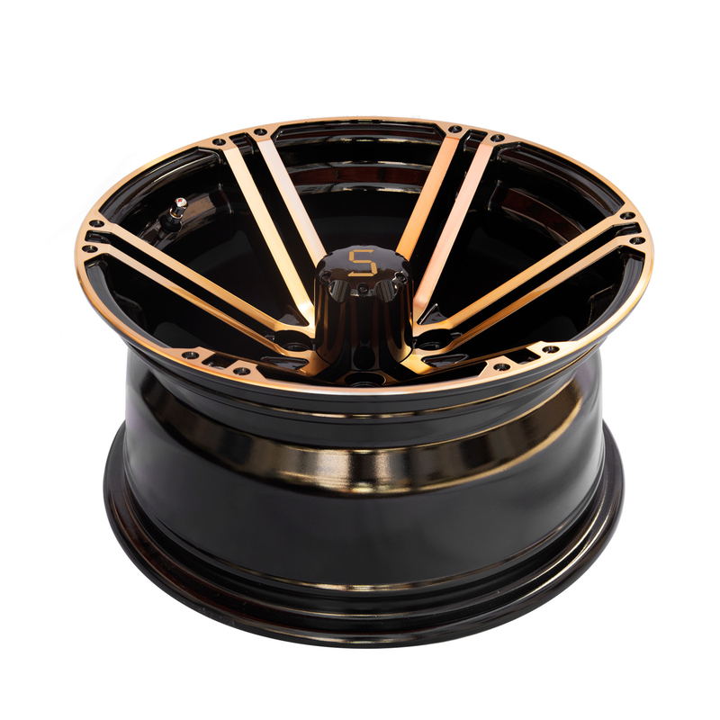 Vành xe golf 12x7 / 14x7 Vàng / Đen bóng 4 / 101.6 PCD -25 ET