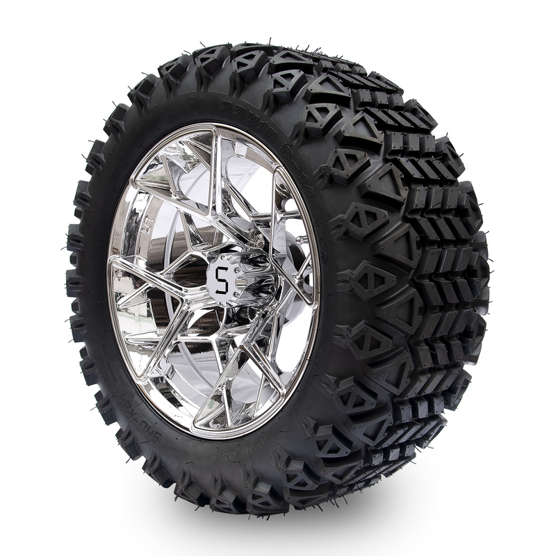 Shu-Ran Golf Cart Warrior 23x10.5-14 Golf Cart Tất cả lốp xe địa hình và 14 inch Chrome Rims