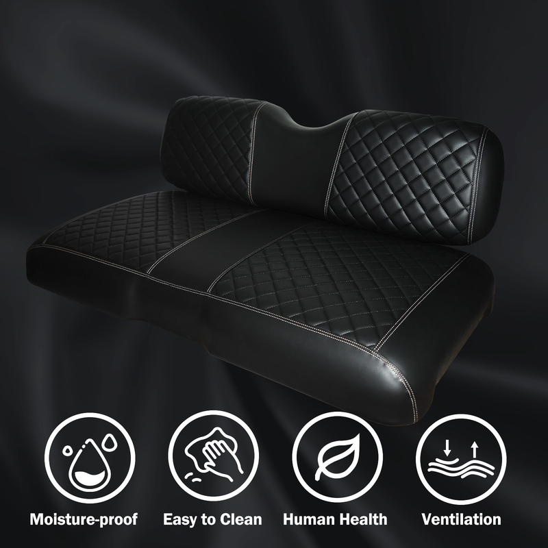 Đen cơ sở đôi kim cương mô hình xe gôn ghế trước cho EZGO RXV
