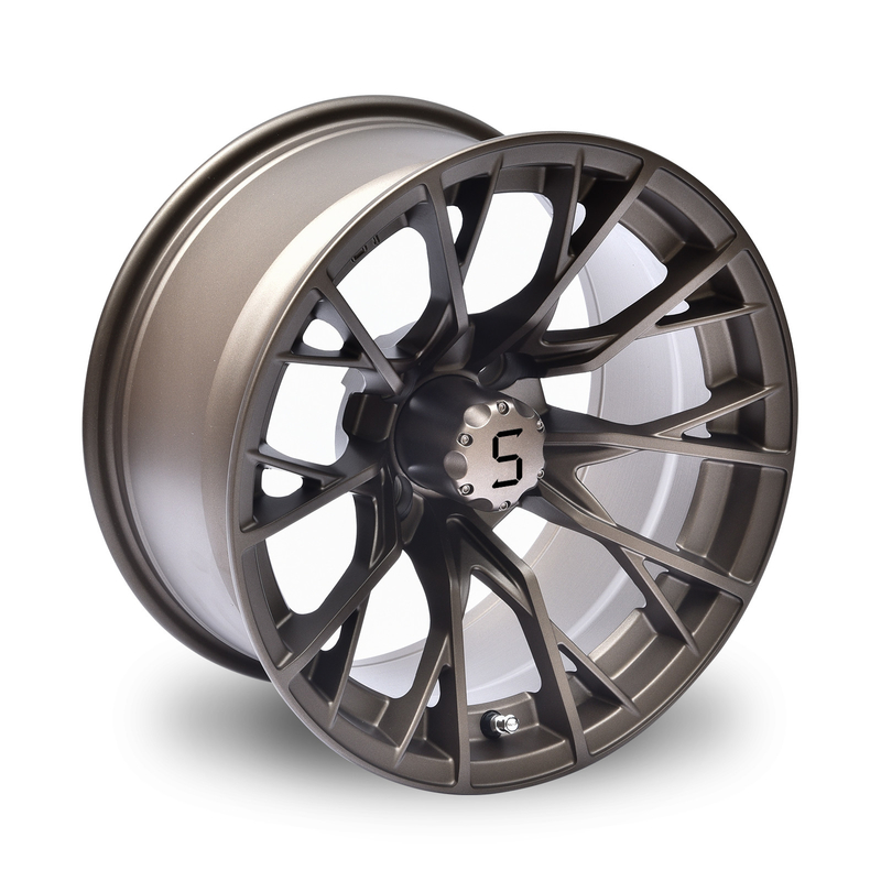 Gunmetal 14 Inch Golf Cart bánh và lốp 4/101.6 Bolt Shuran New Starshine-419