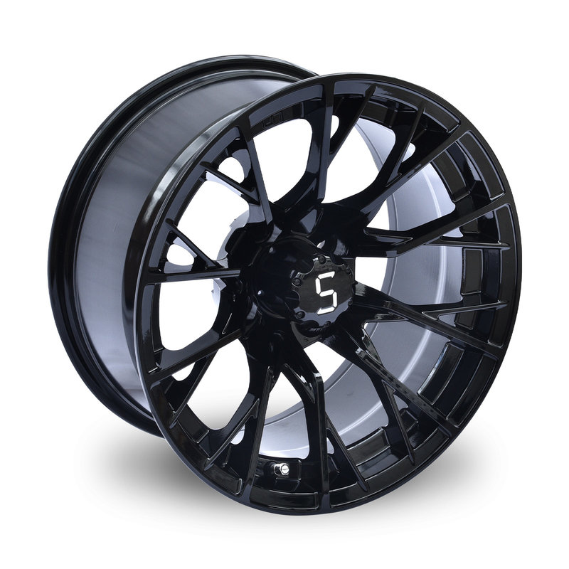Bánh xe và lốp xe golf Shuran 14 inch, Vành xe màu đen bóng/gia công 4/101.6