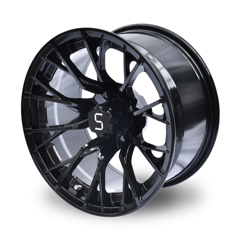 Bánh xe và lốp xe golf Shuran 14 inch, Vành xe màu đen bóng/gia công 4/101.6