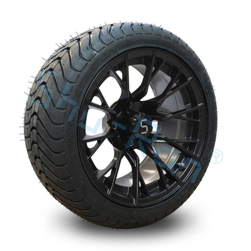 Vành xe màu đen bóng 14 inch bán sỉ với lốp xe đạt chuẩn DOT cho xe golf