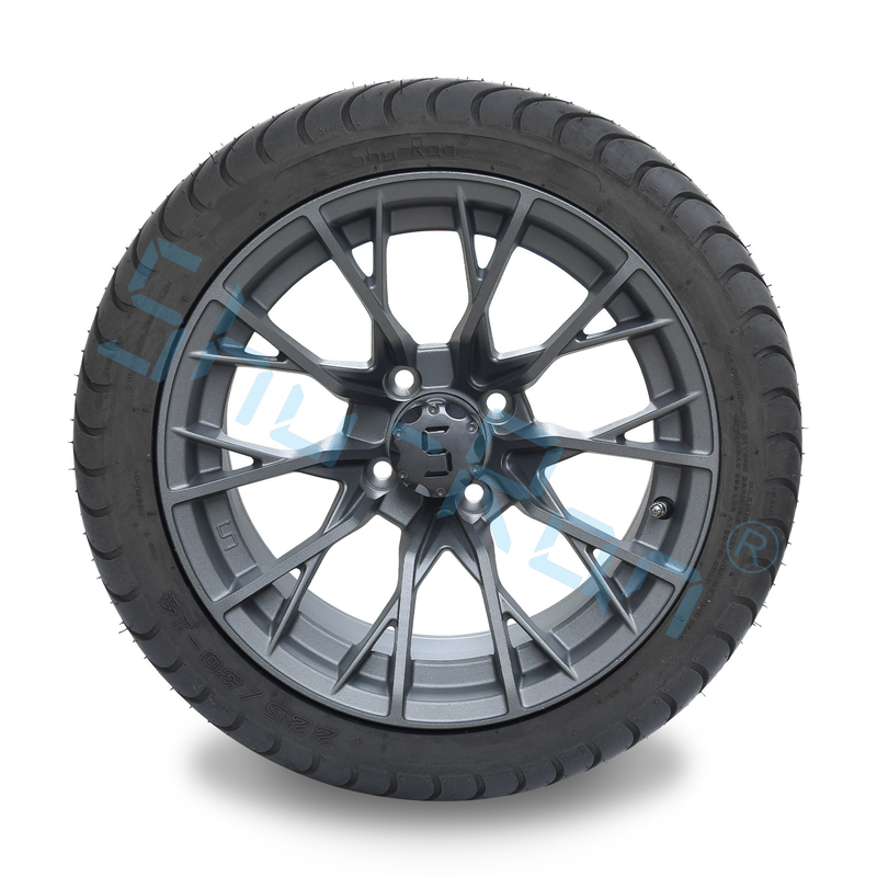 Bán bán buôn 14' Gunmetal kết thúc hợp kim bánh xe golf, ATV UTV 225/30-14 Street Lốp không ống với vòng