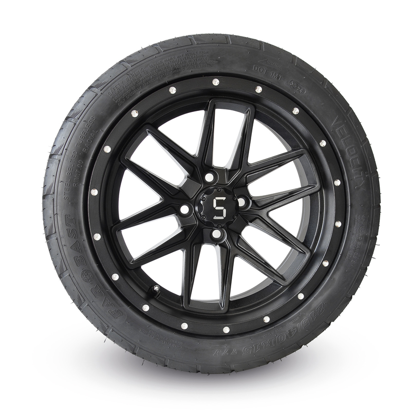 Bánh xe và lốp xe golf Cart màu đen mờ 215/40R 15 inch Dễ lắp đặt
