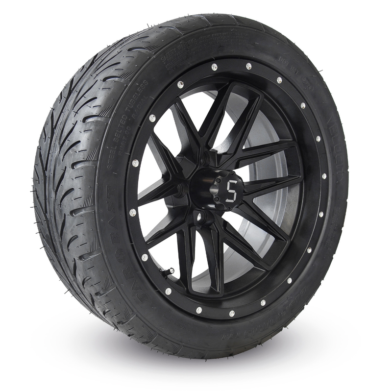 Bánh xe và lốp xe golf Cart màu đen mờ 215/40R 15 inch Dễ lắp đặt