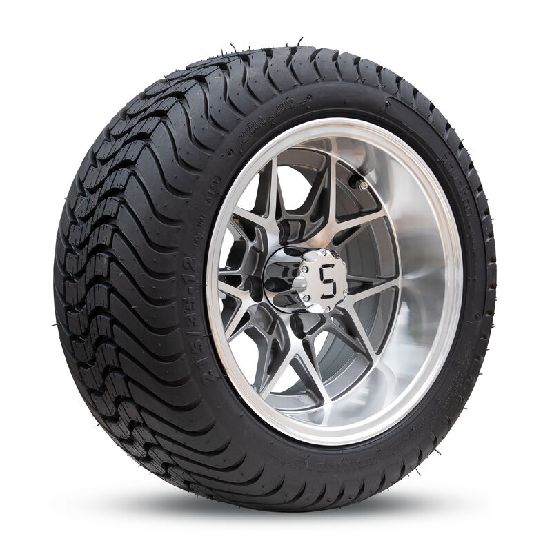 12 Inch bánh xe golf và lốp xe với S trung tâm nắp và Chrome Lug hạt phù hợp cho Club Car Ezgo Yamaha xe golf