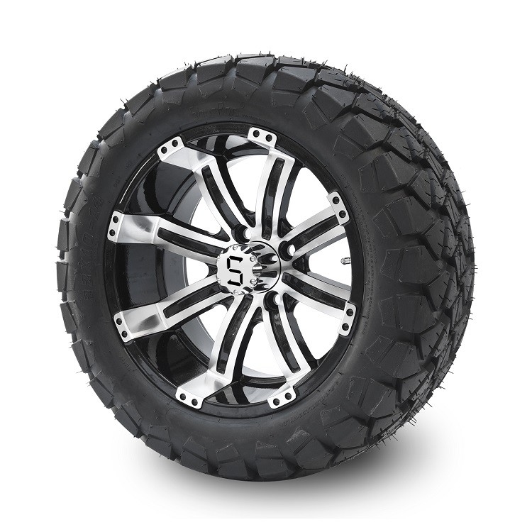 Golf Cart 14' 'Aluminium Wheel và 22x10-14 Tất cả các địa hình DOT Lốp Combo - Máy chế / bóng đen