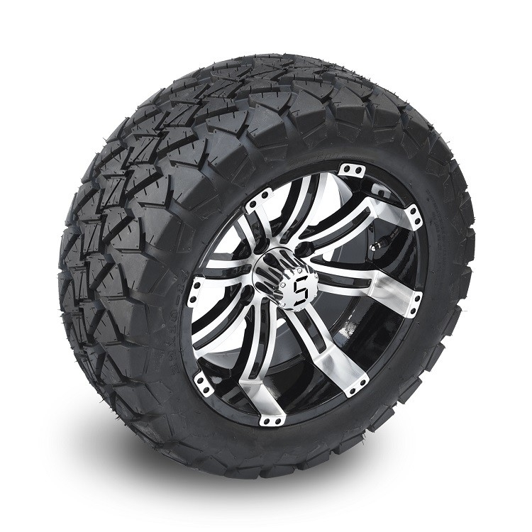 Golf Cart 14' 'Aluminium Wheel và 22x10-14 Tất cả các địa hình DOT Lốp Combo - Máy chế / bóng đen