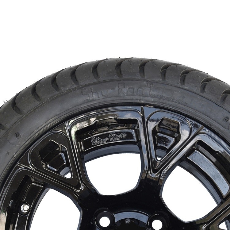 Bánh xe golf cart đen bóng độc quyền 12'' mới Shu-Ran và bộ lốp đường phố DOT 215/35-12