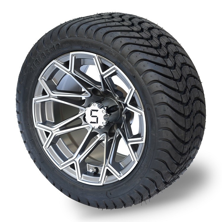 12' máy móc / gunsmetal bánh xe golf và 215/35-12 DOT đường phố lốp xe