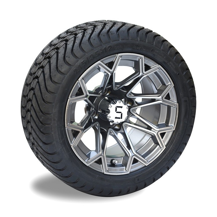 12' máy móc / gunsmetal bánh xe golf và 215/35-12 DOT đường phố lốp xe