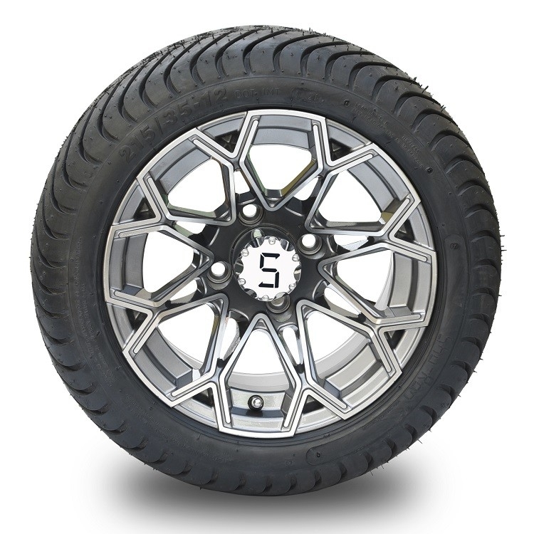 12' máy móc / gunsmetal bánh xe golf và 215/35-12 DOT đường phố lốp xe