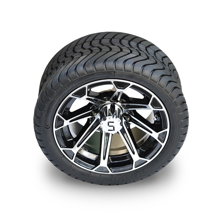 Vành xe màu đen gia công 12 inch và cụm lốp 215/35-12 Không cần nâng
