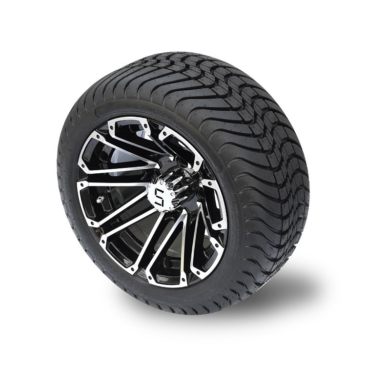 12 inch Machiend / Đen bánh xe golf và 215/35-12 DOT Street Lốp Combo 4 Ply