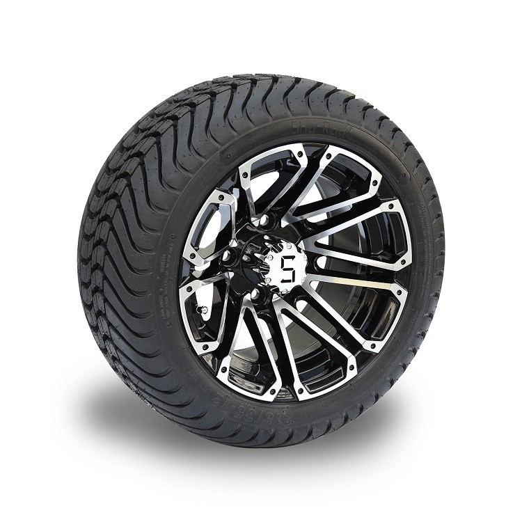 12 inch Machiend / Đen bánh xe golf và 215/35-12 DOT Street Lốp Combo 4 Ply