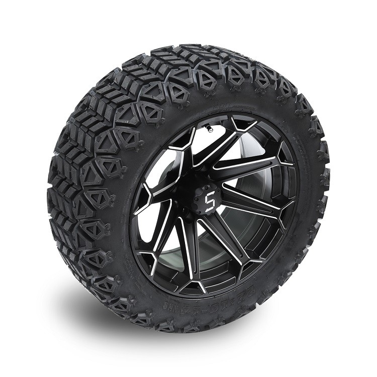 Bánh xe xe golf 14'' Machined/Đen mờ và Lốp xe địa hình DOT 22x10-14