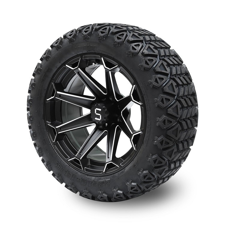 Bánh xe xe golf 14'' Machined/Đen mờ và Lốp xe địa hình DOT 22x10-14