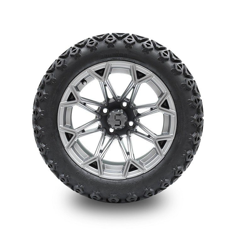 14 Inch Golf Cart Gunmetal Wheels và 22 * 10-14 Lốp cao cấp Combo 4 PLY cần nâng