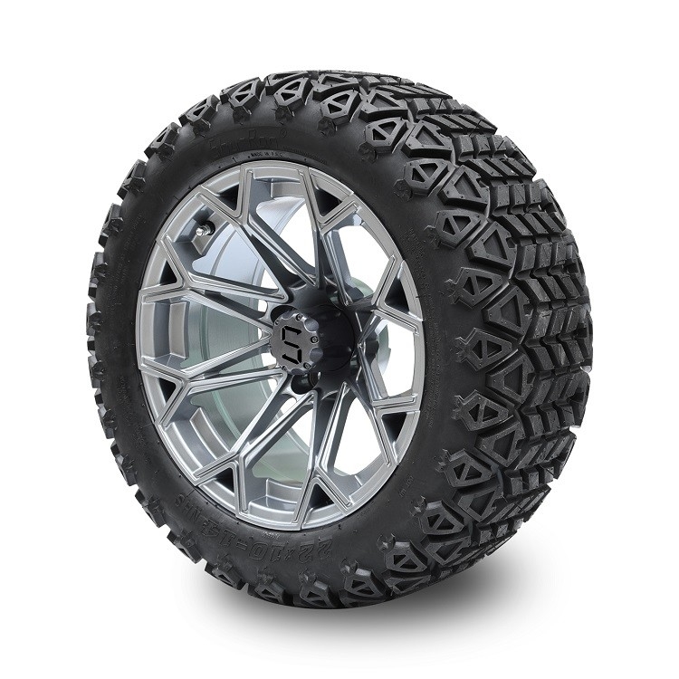 14 Inch Golf Cart Gunmetal Wheels và 22 * 10-14 Lốp cao cấp Combo 4 PLY cần nâng