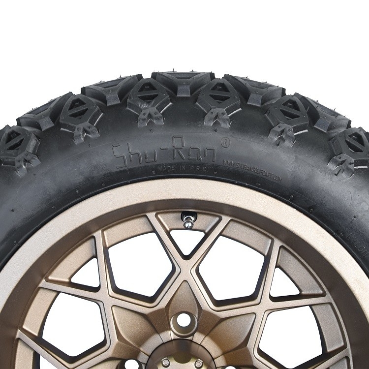 Bánh xe golf cart 14 inch màu đồng và lốp 22x10-14 Cần nâng, PCD 1/101.6