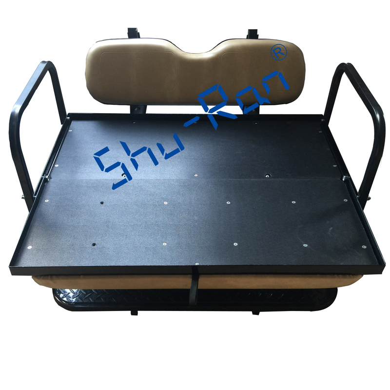 Bộ ghế sau lật gấp cho xe golf EZGO TXT - Đệm màu Tan (Nâu nhạt) nguyên bản