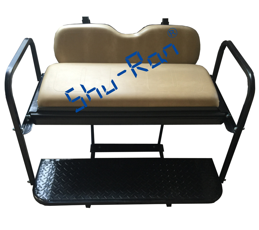 Bộ ghế sau lật gấp cho xe golf EZGO TXT - Đệm màu Tan (Nâu nhạt) nguyên bản