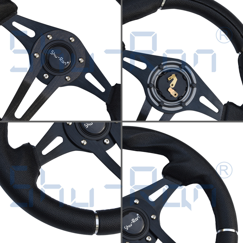 Golf Cart Challenger Black Grip/Black Spokes Lái tay lái cho Club Car, EZGO, và Yamaha