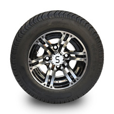 Vành xe golf 10'' và Lốp xe đường phố DOT 205/50-10 - Gia công/Đen bóng