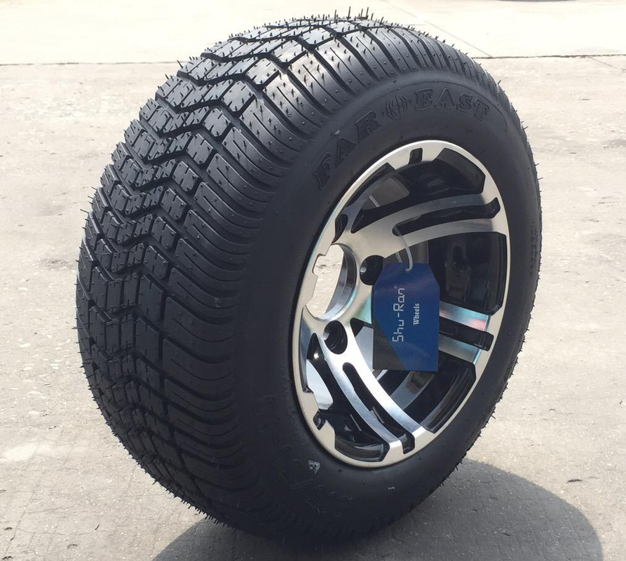Lốp xe đường phố hồ sơ thấp 205/50-10 DOT và bộ mâm xe golf 10 inch màu đen bóng/gia công 4 lớp