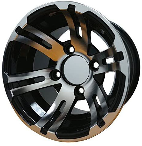 Lốp xe đường phố hồ sơ thấp 205/50-10 DOT và bộ mâm xe golf 10 inch màu đen bóng/gia công 4 lớp